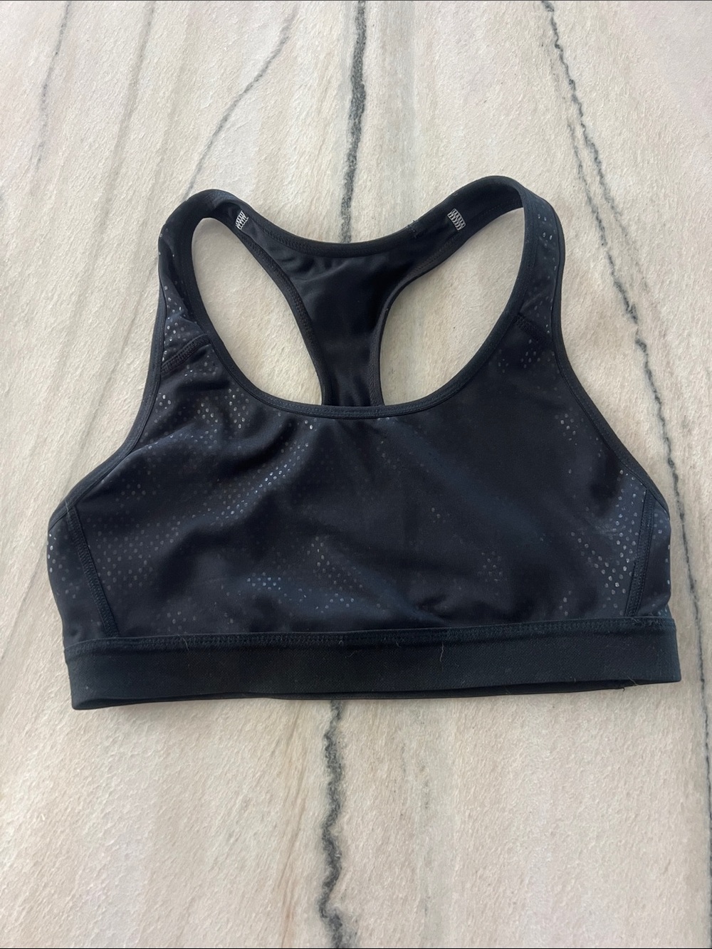 Champion Black Racerback Sports Bra with Perforated Detail